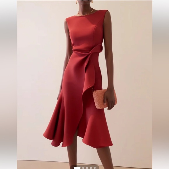 fehaute Dresses & Skirts - Sleeveless Midi Elegant Dress with Waist Twist for Day-to-Night